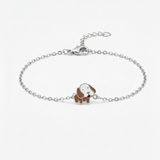 Elephant enamel 92.5 silver Flexible Chain Bracelet