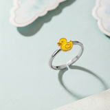 Duck 92.5 silver kids adjustable ring