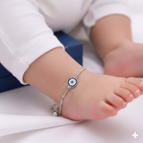 Evil eye 92.5 silver anklet for baby girl