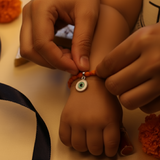 Enamelled Evil eye 92.5 Silver versatile pendant rakhi
