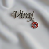 Customized name caption america 92.5 silver brooch