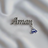 Customized name car 92.5 silver brooch