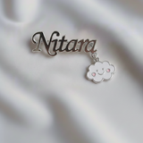 Customized name cloud 92.5 silver brooch