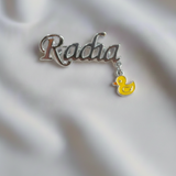 Customized name duck 92.5 silver brooch