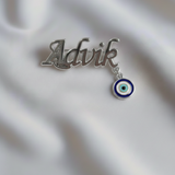 Customized name evil eye 92.5 silver brooch