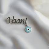 Customized name evil eye blue 92.5 silver brooch