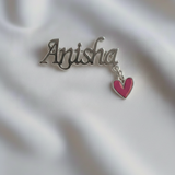 Customized name heart  92.5 silver brooch