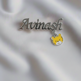 Customized name lion 92.5 silver brooch