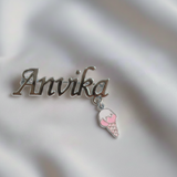 Customized name softy 92.5 silver brooch