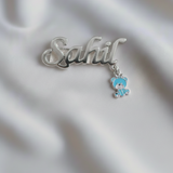 Customized name teddy 92.5 silver brooch