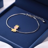 Giraffe 92.5 silver anklet for baby girl