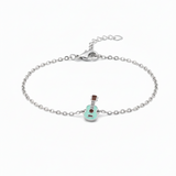 Guitar enamel 92.5 silver Flexible Chain Bracelet