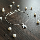 Hamsa 92.5 silver anklet.