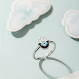 Hamsa 92.5 silver kids adjustable ring