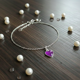 Heart 92.5 silver anklet