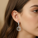 Heart Chakra 92.5 silver Cz hoops