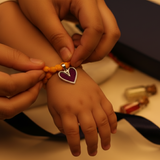 Enamelled Heart 92.5 Silver versatile pendant rakhi