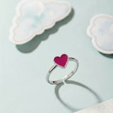 Heart 92.5 silver kids adjustable ring