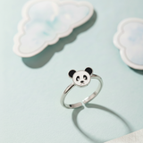 Panda 92.5 silver kids adjustable ring