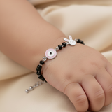 Pink evil eye & bunny 92.5 silver kids Nazariye
