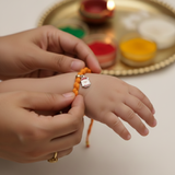 Enamelled Santa 92.5 Silver versatile pendant rakhi