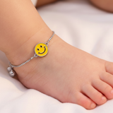 Smiley 92.5 silver anklet for baby girl