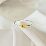 Smiley Silver adjustable kids bangle
