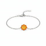 Sun enamel 92.5 silver Flexible Chain Bracelet