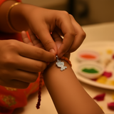Enamelled Teddy 92.5 Silver versatile pendant rakhi