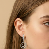 Throat  Chakra 92.5 silver Cz hoops