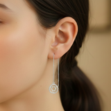 Throat Chakra 92.5 silver Threader Earrings