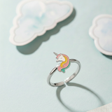 Unicorn 92.5 silver kids adjustable ring