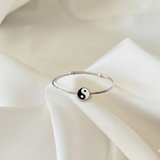 Yin yang Silver adjustable kids bangle