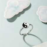 Yin-Yang 92.5 silver kids adjustable ring