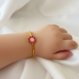 Flower Silver adjustable kids bangle