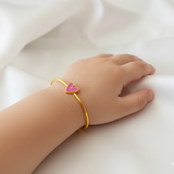 Heart Silver adjustable kids bangle