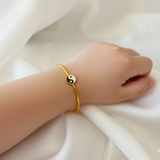 Yin yang Silver adjustable kids bangle