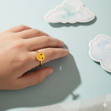 Smiley 92.5 silver kids adjustable ring