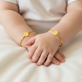 Smiley Silver adjustable kids bangle
