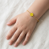 smiley enamel 92.5 silver Flexible Chain Bracelet