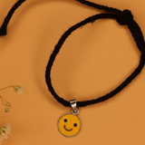 smiley black thread 92.5 silver nazarbattu