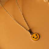 Smiley charm 92.5 silver necklace