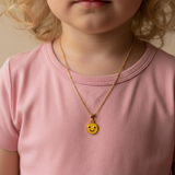 Smiley charm 92.5 silver necklace