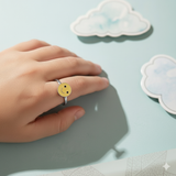 Smiley 92.5 silver kids adjustable ring
