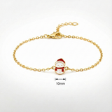 Snowman enamel 92.5 silver Flexible Chain Bracelet
