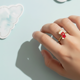 Socks 92.5 silver kids adjustable ring