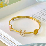 Softy-Bunny-Sun-92.5 Silver adjustable kids bangle