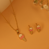 Softy enamel 92.5 silver necklace set