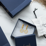 Solar Plexus Chakra 92.5 silver Cz hoops