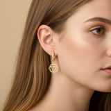 Solar Plexus Chakra 92.5 silver Cz hoops